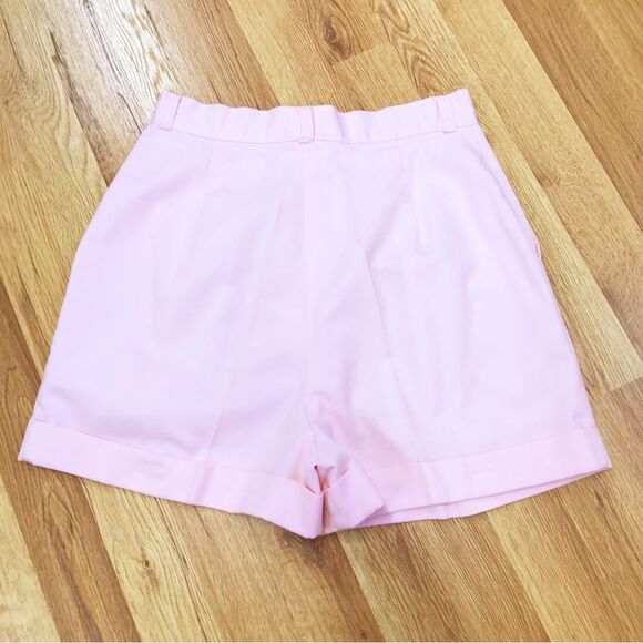 VINTAGE 80s 90s Pastel Pink Pleated High Waist Shorts Retro Preppy Size‎ 0 2 - Picture 3 of 8